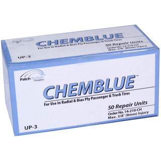 แผ่นปะยางนอก แบบหนา CHEMBLUE UP3  ขนาด 65X65มม.  ขนาดบรรจุ 50แผ่น/กล่อง