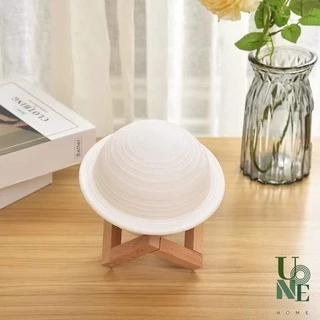 UoneHome H037 โคมไฟดวงจันทร์ โคมไฟดาวเสาร์ 3D พร้อมขาตั้งไม้ ของขวัญวันเกิด ตกแต่งห้องเสมือนจริง