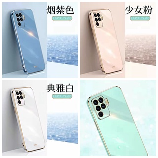 OPPO A94 เคส OPPO A93 การออกแบบขอบตรง ปกป้องเลนส์ เคสโทรศัพท์เคสโทรศัพท์แบบเคลือบด้วยไฟฟ้า