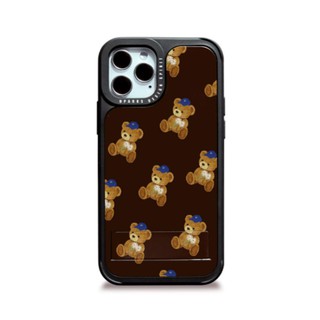 【Korean Phone Case】 Brown Cap Bear Dparks Card Pocket Anti Shock Protective Bumper Case for Compatible for iPhone SAMSUNG 12 Pro mini Max 11 pro max xs xr se2 NOTE20 S20 21 10 Couple case