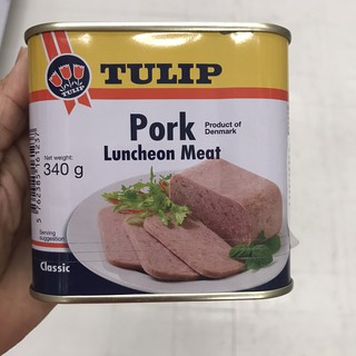 Tulip pork luncheon meat เนื้อหมูบด ขนาด  340 กรัม (ตราทิวลิป) พร้อมส่ง