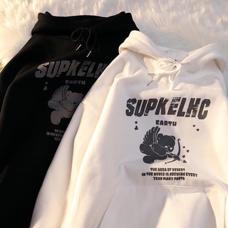 Sweater เสื้อเเขนยาว SUPKELHC เเขนจั๊ม เสื้อฮู้ดมีหมวกด้านหลัง เนื้อผ้าดี ใสได้ทั้งชายทั้งหญิง N04