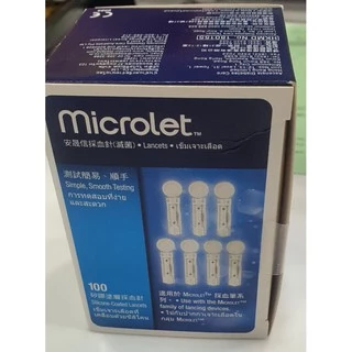 Contour plus Microlet เข็มสำหรับใส่ปากกาเจาะเลือด 1 กล่อง 100ชิ้น