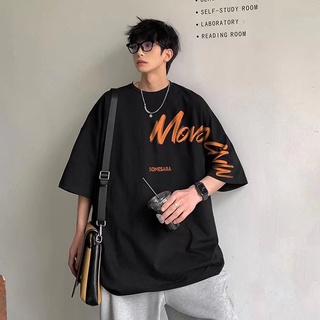 เสื้อยืดคอกลม แขนสั้น พิมพ์ลายกราฟฟิค ทรงหลวม สไตล์เกาหลี แฟชั่นฤดูร้อน สําหรับผู้ชาย มีสีดํา สีขาว ไซซ์ M - XXXL