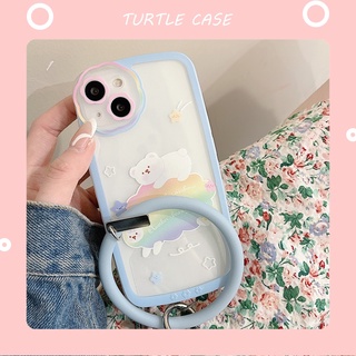 [พร้อมส่ง] เคสซิลิโคน ลายดอกไม้ พร้อมสายคล้องมือ สําหรับ Apple iPhone 14 13 12 11 PROMAX XS XR XSMAX SE2020 6 7 8PLUS MINI