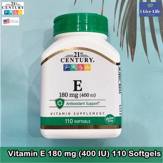 วิตามินอี Vitamin E-400IU 110 Softgels - 21st Century