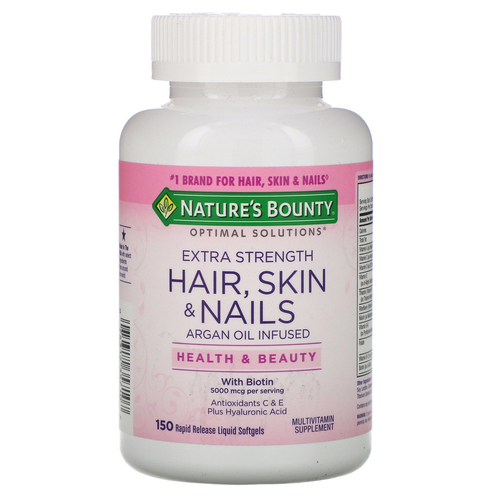 วิตามิน Nature's Bounty, Optimal Solutions, Extra Strength Hair, Skin &amp; Nails, 250Softgels