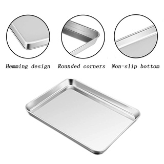 ♞☢Non-stick Baking Tray with Removable Cooling Rack Stainless Steel Baking Pan Cake Pan for the oven  Bakeware Bread Pas