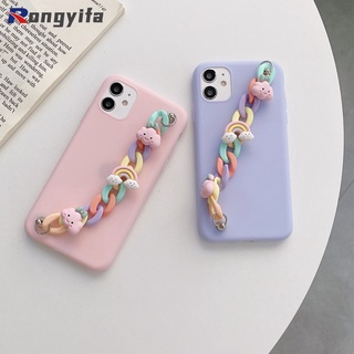 Phone Case For Samsung Galaxy A82 A72 F62 M62 M51 A52 A42 A32 A22 A12 A02S A02 A01 A30S A20S A10S A11 M11 J4 Core 4G 5G Case 3D Cartoons Macaron Candy Clouds Bracelet Soft Cover