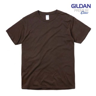 เสื้อยืดสีน้ำตาลเข้ม GILDAN Premium Cotton