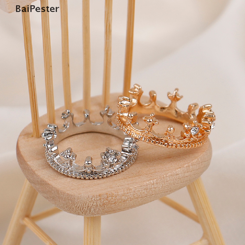 [BaiPester] โมเดลมงกุฎเจ้าหญิง โลหะ ขนาดเล็ก สําหรับตกแต่งบ้านตุ๊กตา 1:12 เปิด