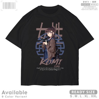 เสื้อยืดสีขาวเสื้อยืด พิมพ์ลายการ์ตูนอนิเมะ Komi SAN WA KOMYUSHOU DESU มังงะญี่ปุ่น Waifu Character Distro 9575 KisetsuS