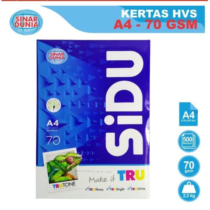 SIDU SINAR DUNIA A4 KWARTO HVS PAPER 70/75 GRAM