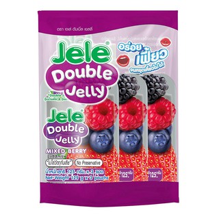 เจเล่ ดับเบิ้ลเยลลี่ รสมิกซ์เบอร์รี่ 125 ก. แพ็ค 3 ซอง Jele Double Jelly Mixed Berries Flavor 125 g, Pack of 3 sachets