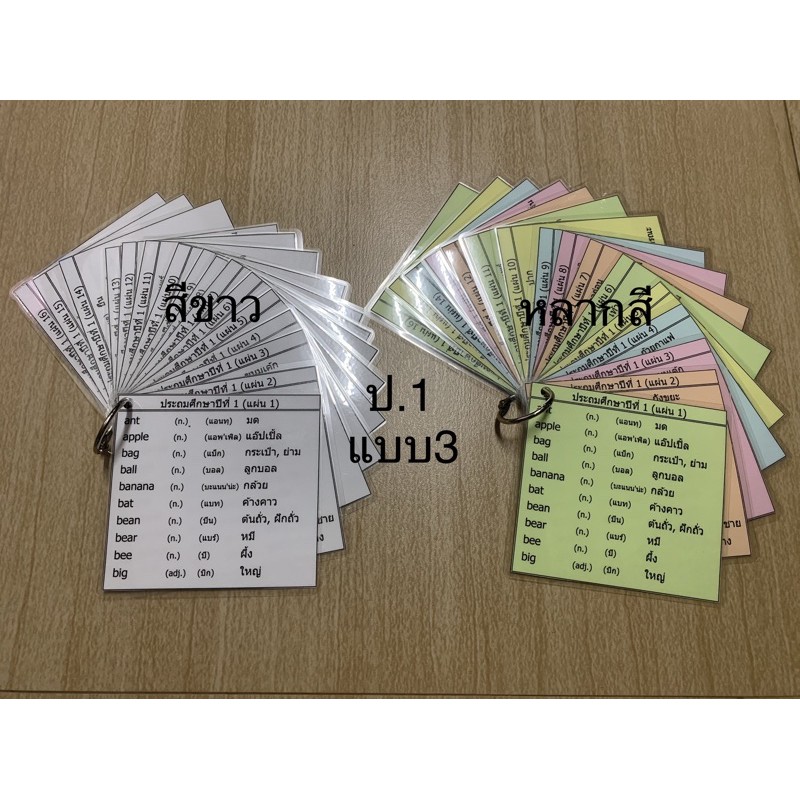 บัตรคำศัพท์ ครบทั้งคำศัพท์ คำอ่าน คำแปล ชนิดคำ คำศัพท์พื้นฐานภาษาอังกฤษ  ป1-ป6 English Card | Shopee Thailand