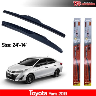 ที่ปัดน้ำฝน ใบปัดน้ำฝน ซิลิโคน ตรงรุ่น Toyota Yaris ปี 2014-2020 ไซส์ 24-14 ยี่ห้อ Diamond กล่องแดง