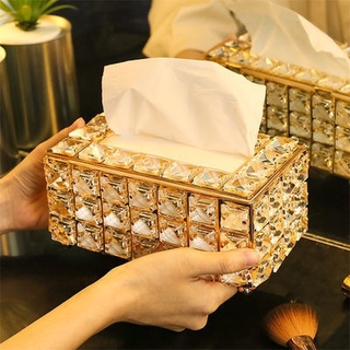 สั่งล่วงหน้า Tissue box Crystal tissue box Tissue Box Paper box Tissue holder, crystal, home decoration