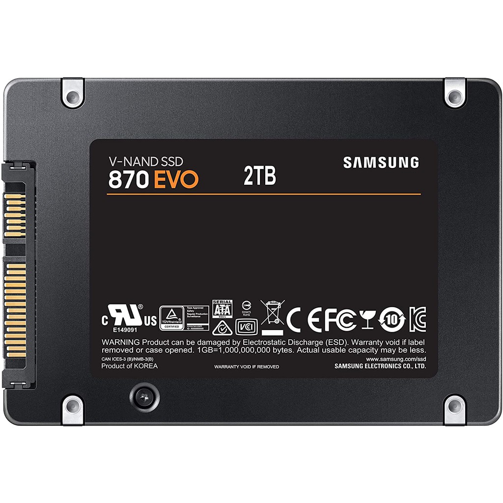 Samsung SSD 870 EVO SATA III 2TB เอสเอสดีของแท้ ประกันศูนย์ (MZ-77E2T0BW)