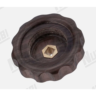 (SKU: 620284 ) น็อบหมุนเปิด-ปิดวาล์วน้ำร้อน ไม้วอลนัท Ø 60mm - FAEMA E61/ VBM CUBO-REPLICA  อะไหล่เครื่องชงกาแฟ