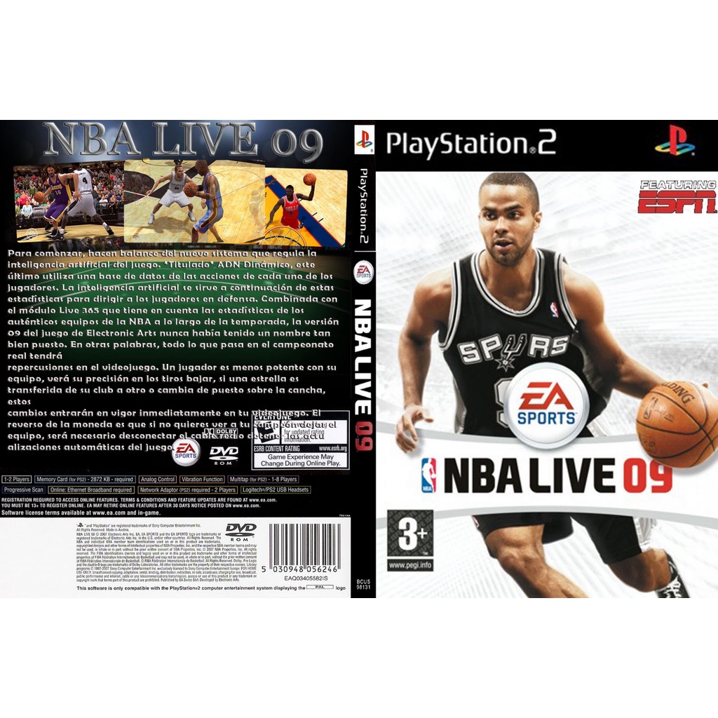 แผ่นเกมส์ PS2 NBA Live 09 คุณภาพ ส่งไว (DVD)