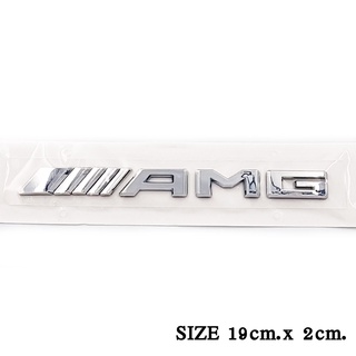 โลโก้ BENZ AMG ขนาด 19 cm. x 2 cm. สามารถลอกติดได้ทันที โลโก้ติดรถ โลโก้พลาสติก ABS  เบนช์ เอเอ็มจี Mercedes-benz AMG