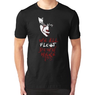 คอลูกเรือเสื้อยืดคอกลมเสื้อยืด พิมพ์ลาย Stephen Kings It We All Float Down Here สําหรับผู้ชายผ้าฝ้ายแท้