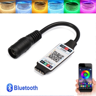 รีโมตคอนโทรลอินฟราเรดบลูทูธไร้สาย 5M ไฟ LED 24 คีย์ RGB 5-12v หรี่แสงได้ สําหรับ 5050 3528 5054