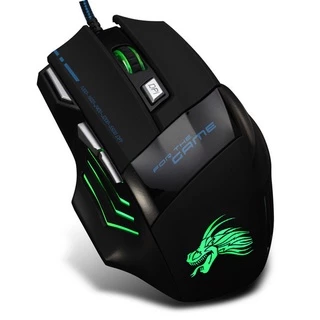 เมาส์เกมมิ่งออพติคอล 5500 DPI 7 ปุ่ม มีไฟ LED พอร์ต USB คุณภาพสูง สําหรับ Pro Gamer