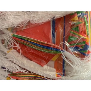 ธงราวสามเหลี่ยมพลาสติก 30ผืน ยาว 12เมตร พร้อมส่ง