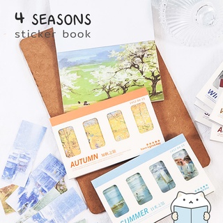 สมุดสติกเกอร์ 4 Seasons 💕 20 แผ่น Sticker Book Stickers DIY สติ๊กเกอร์ ไดคัท mimisplan