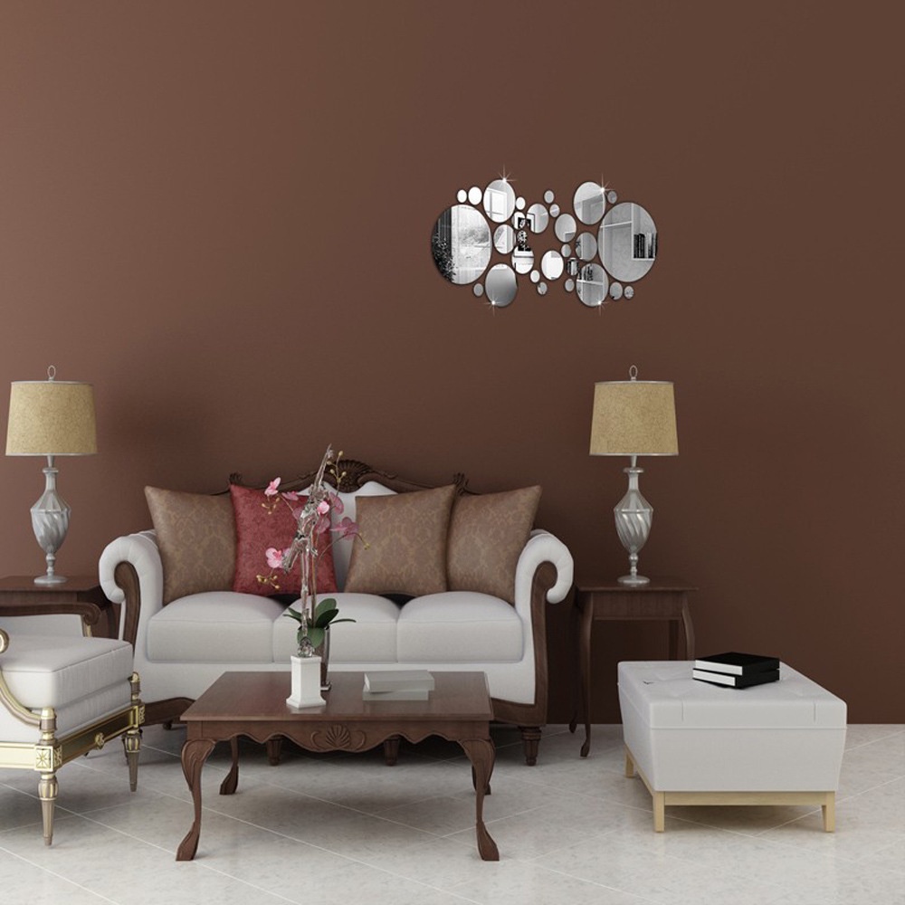 [28ชิ้น/ชุด 3D สติ๊กเกอร์กระจก] [Diy สติ๊กเกอร์สําหรับติดตกแต่งผนังห้องนั่งเล่นห้องน้ํา] - รูปที่ 2