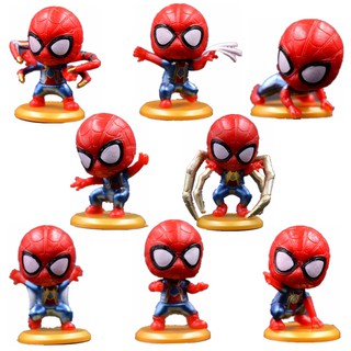 ฟิกเกอร์ Spider Man Spider Man 8 ชิ้น / ชุดสําหรับตกแต่งเค้กวันเกิดเด็ก