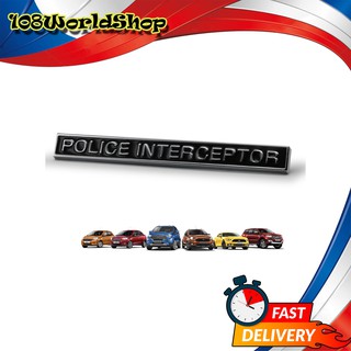 โลโก้ Logo "POLICE INTERCEPTOR" สี Black All Model Ford 2, 4 ประตู ปี2000-2018