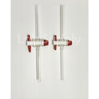 PTFE Stopcock for Burette B-12.5, B-14.5, Jet Bore: 0.8-0.9 mm, Plastic Part-Red