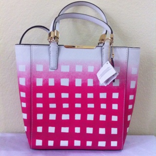 แท้ 100% Coach Madison Gingham Saffiano Leather Mini North/South 30136