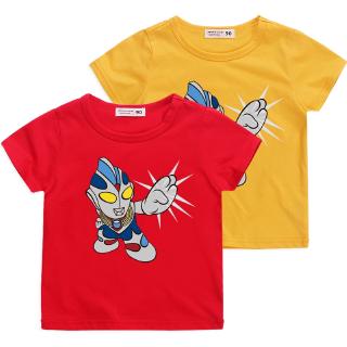 Ultraman เสื้อยืดการ์ตูนแขนสั้นฝ้ายการ์ตูนเด็ก 8 สีของอัลท์แมน