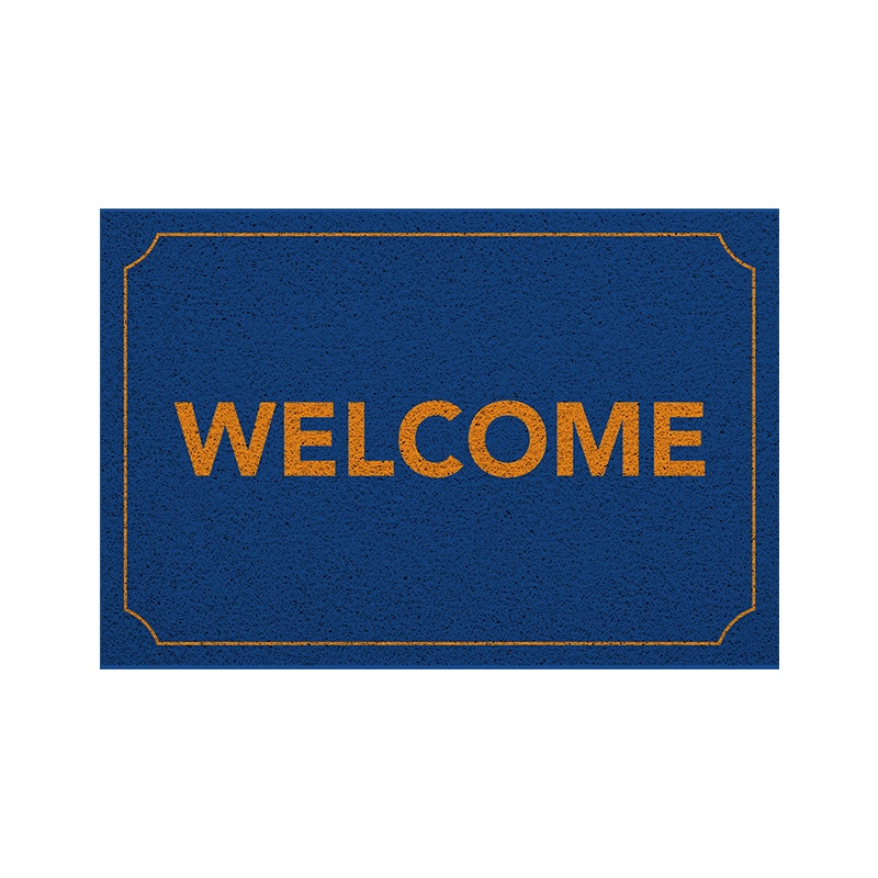[MT01-00000062] พรมเช็ดเท้า พรมดักฝุ่น ลาย New Welcome น้ำเงิน ขนาด 40x60 ซม