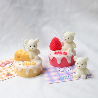 เค้กเทียนหอมสตรอเบอร์รี่และชีส (Strawberry &amp; Cheese Cake Candle) มีเก็บเงินปลายทาง