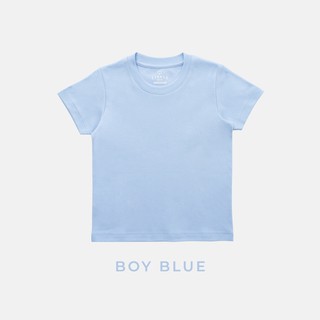 LITTLE KOOS เสื้อยืดเด็ก คอกลม แขนสั้น รุ่น Supersoft Crew สีฟ้าอ่อน (Boy Blue) *100% Combed Cotton* 1-7ขวบ