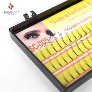 Starscolors  ขนตา 3D Makeup Eyelash 0.10mm C Curl ธรรมชาติยาวปลอมปลอมขนตาเดียวขยายสายตาขนตาเครื่องมือแต่งหน้า cilia