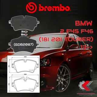 ผ้าเบรคหน้า BREMBO BMW SERIES 2 F45 F46 (18i 20i Tourer) ปี 13-&gt;  (P06092B/C)