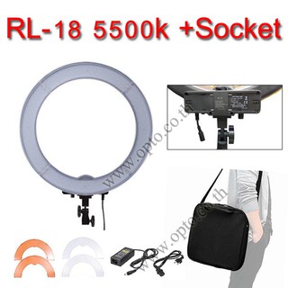 RL-18 + Socket Battery 5500k LED Ring Light 48W Light for Video ไฟต่อเนื่อง ถ่ายรูป ไฟแต่งหน้า