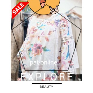 WOMEN FLORAL SHIRT เสื้อลายดอกไม้ Brand 100% Cable&amp;Gauge