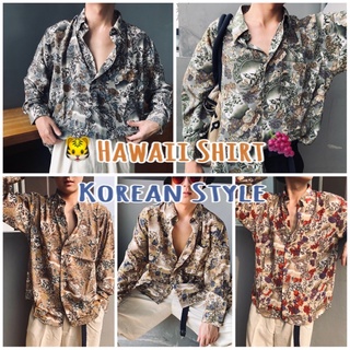 เสื้อเชิ้ตฮาวายสไตล์เกาหลี Oversize hawaii korean style DG2000 องุ่น5สี