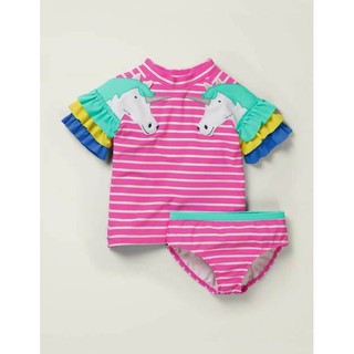 ชุดว่ายน้ำเด็ก จากอังกฤษ  : Mini Boden Novelty Rash Vest Set: Lily Pink/ Ivory Unicorns