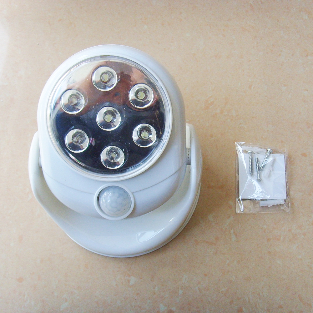 Battery Operated 7 LED Indoor Outdoor Garden Motion Sensor Security ...