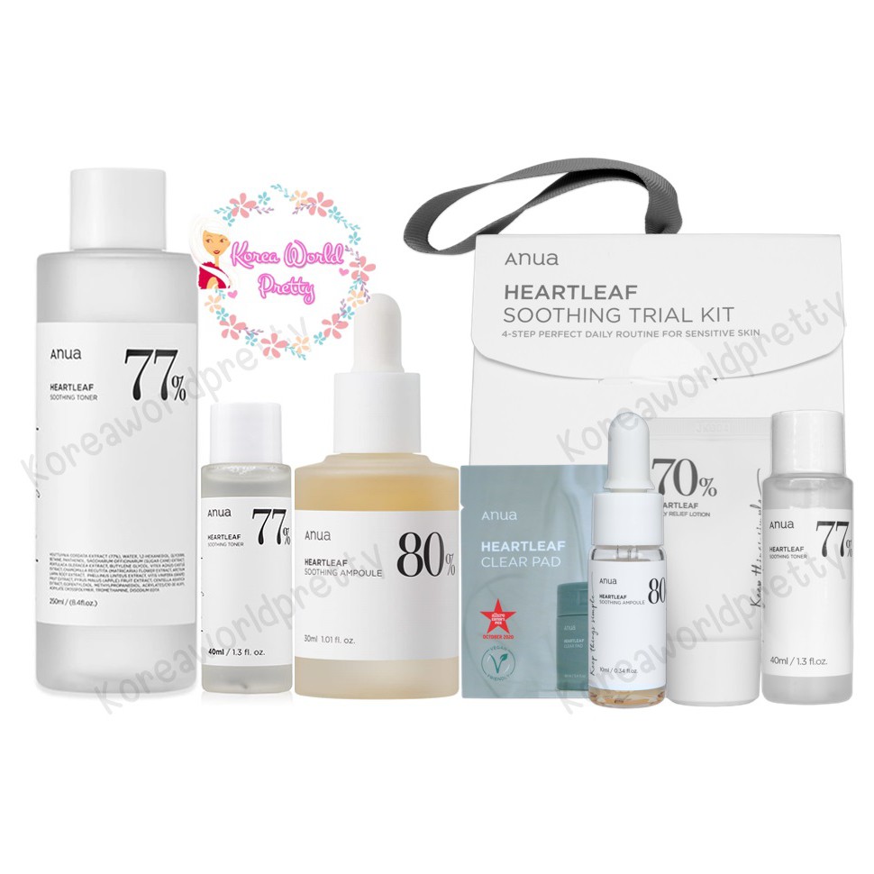Anuaรวมที่สุด Anua Heartleaf 77% Soothing Toner 40ml, 250ml, 500ml /Cleansing Oil 200ml /Clear Pads ลดสิวอุดตัน สิวหัวดำ