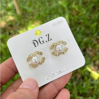 ต่างหูประดับไข่มุกและเพชรสุดปัง🔥พร้อมส่งจากไทย🔥