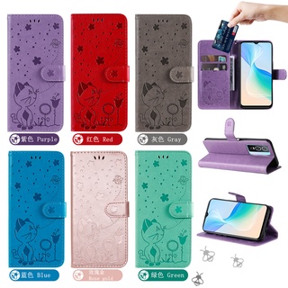 เคส Vivo Y76 Y55 Y55s V23 5G Y76s Y15s Y15A กระเป๋าสตางค์ ฝาพับ แม่เหล็ก ช่องใส่บัตร ที่วางโทรศัพท์ ขาตั้ง นิ่ม