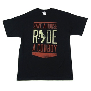 [COD]ขายดี เสื้อยืดลําลอง แขนสั้น พิมพ์ลาย Big Rich Save A Horse Ride A Cow Black Official Merch LGeiml28PBcobo44